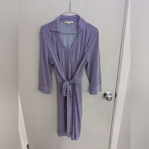 Lark & Ro Blue and Pink Patterned Dress